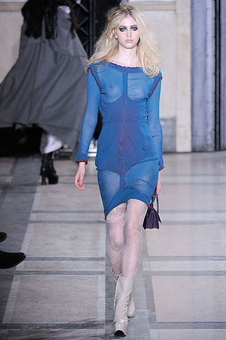 Vestido gasa azul manga larga Vivienne Westwood